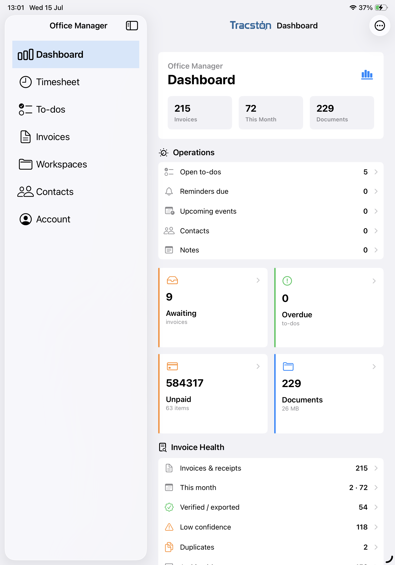 Office Manager — iPad